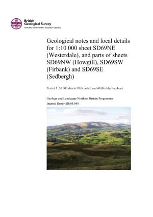Howgill), SD69SW (Firbank) and SD69SE (Sedbergh)