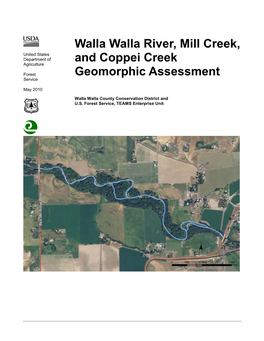 Walla Walla, Mill Creek, and Coppei Geomorphic Assessment