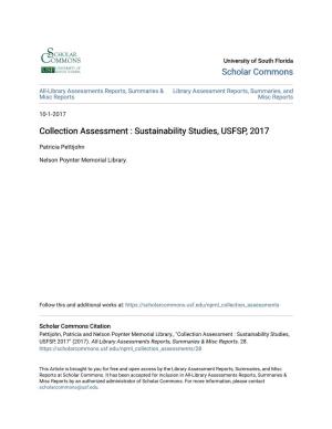 Collection Assessment : Sustainability Studies, USFSP, 2017