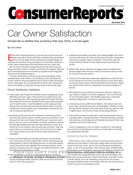 Car Owner Satisfaction Owners Tell Us Whether They Would Buy Their Cars, Suvs, Or Trucks Again