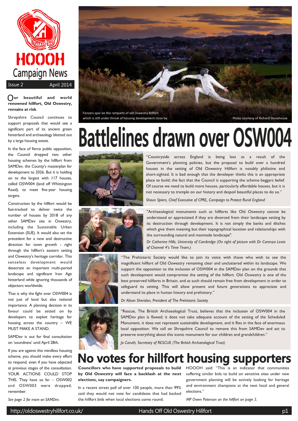 Old Oswestry HOOOH Newsletter