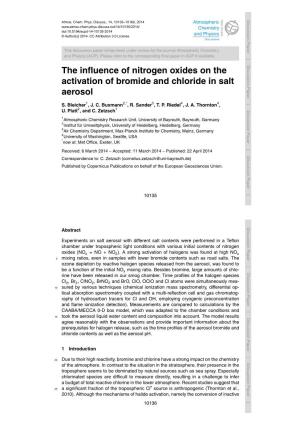 The Influence of Nitrogen Oxides on the Activation of Bromide And