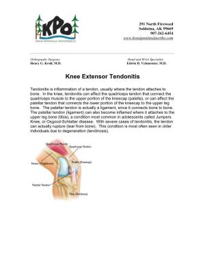 Knee Extensor Tendonitis