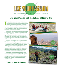 Live Your Passion with the College of Liberal Arts