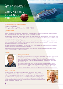 Cricketing Legends Cruise