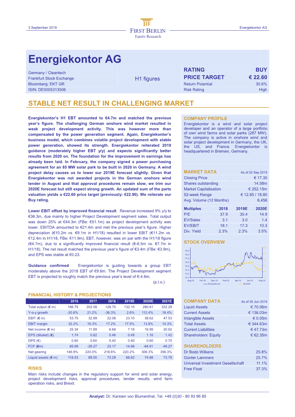 Energiekontor AG FIRST BERLIN Equity Research