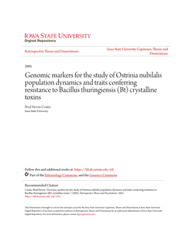 Genomic Markers for the Study of Ostrinia Nubilalis Population