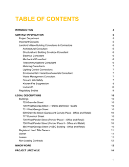 Table of Contents