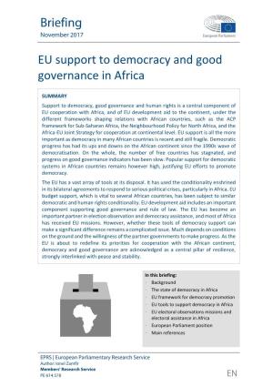 Briefing EU Support to Democracy and Good Governance in Africa