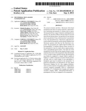 (12) Patent Application Publication (10) Pub. No.: US 2014/0248210 A1 Bradbury Et Al