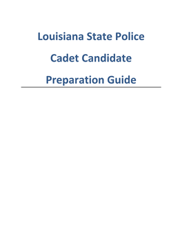 Louisiana State Police Cadet Candidate Preparation Guide