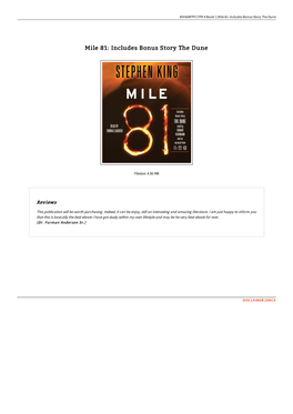 Read Book ~ Mile 81: Includes Bonus Story the Dune \\ SE6EX2J7YEEN