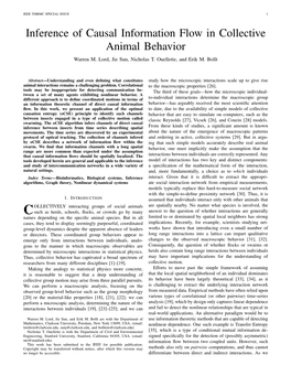 Inference of Causal Information Flow in Collective Animal Behavior Warren M