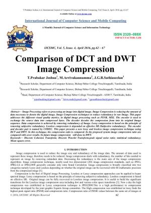 Comparison of DCT and DWT Image Compression T.Prabakar Joshua1, M.Arrivukannamma2, J.G.R.Sathiaseelan3