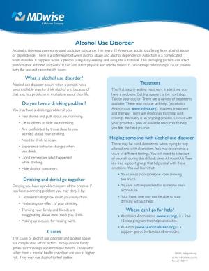 Alcohol Substance Use Information