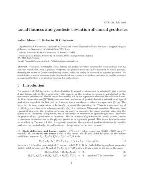 Local Flatness and Geodesic Deviation of Causal Geodesics