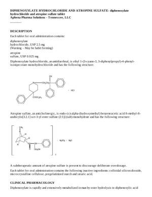 DIPHENOXYLATE HYDROCHLORIDE and ATROPINE SULFATE- Diphenoxylate Hydrochloride and Atropine Sulfate Tablet Aphena Pharma Solutions - Tennessee, LLC