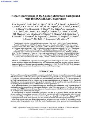 Space Spectroscopy of the Cosmic Microwave