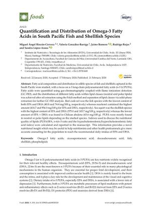 Quantification and Distribution of Omega-3 Fatty Acids in South Pacific Fish and Shellfish Species