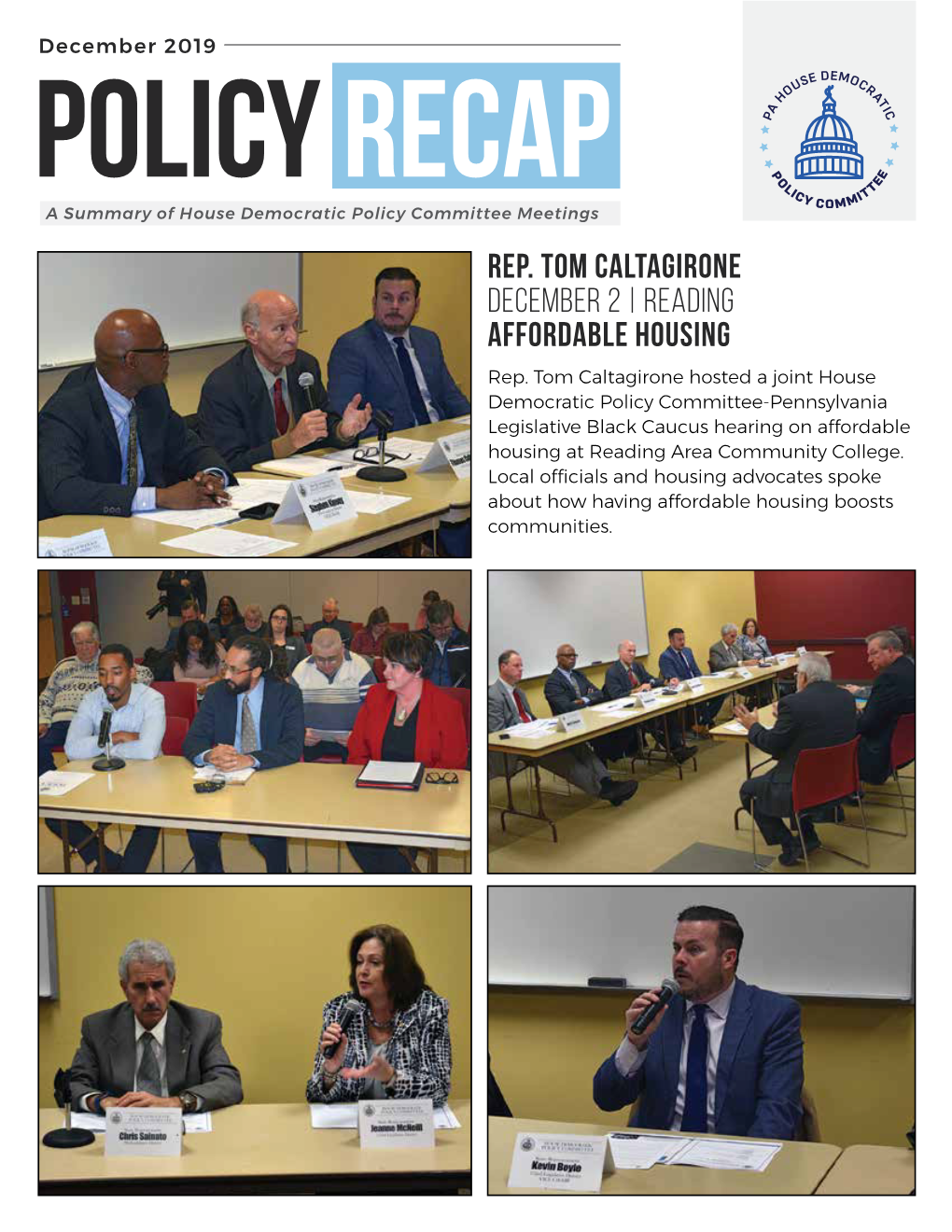 Rep. Tom Caltagirone December 2 | Reading Affordable Housing