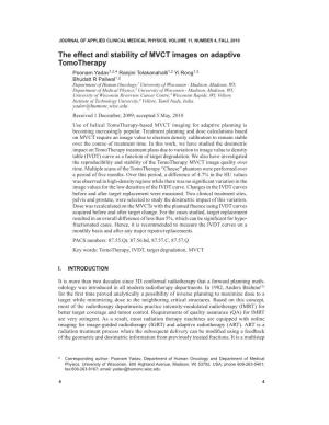 The Effect and Stability of MVCT Images on Adaptive Tomotherapy