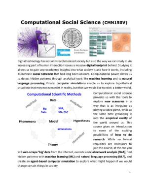 Computational Social Science (CMN150V)