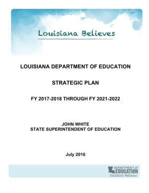 Louisiana Department of Education Strategic Plan