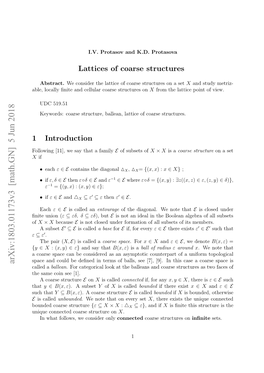 Lattices of Coarse Structures