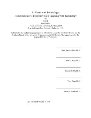 Home Educators' Perspectives on Teaching with Technology