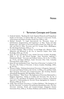1 Terrorism: Concepts and Causes