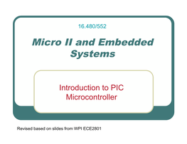 Micro II and Embedded Systems