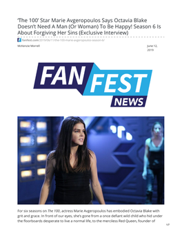 Star Marie Avgeropoulos Says Octavia Blake Doesn't Need A