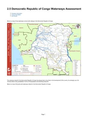 2.5 Democratic Republic of Congo Waterways Assessment