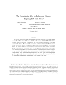 The Entertaining Way to Behavioral Change: Fighting HIV with MTV∗