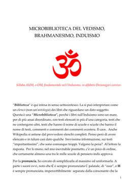 Microbiblioteca Del Vedismo, Brahmanesimo, Induismo