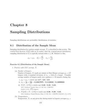 Chapter 8 Sampling Distributions
