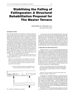 Stabilizing the Falling of Fallingwater: a Structural Rehabilitation Proposal for the Master Terrace