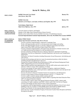 Kevin Mulvey Resume 7-31-2020