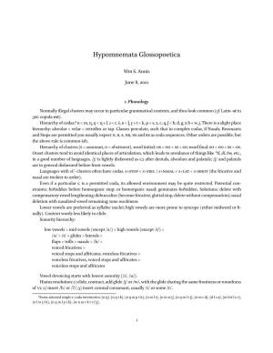 Hypomnemata Glossopoetica