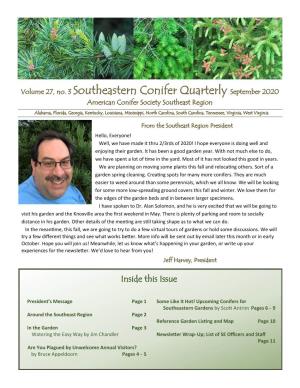 Volume 27, No. 3 Southeastern Conifer Quarterly September 2020