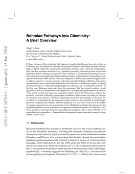 Bohmian Pathways Into Chemistry: a Brief Overview
