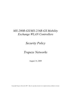 Security Policy Trapeze Networks