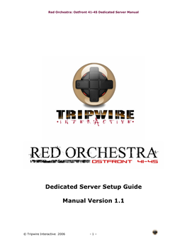 Dedicated Server Setup Guide Manual Version