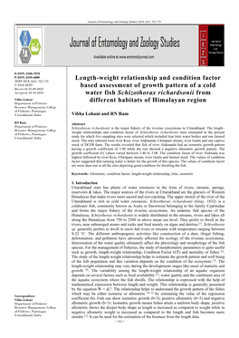 Length-Weight Relationship and Condition Factor Based Assessment