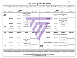 Push-Up Program: Advanced