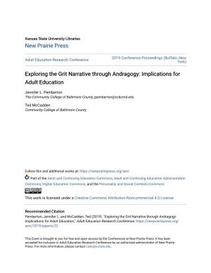 Exploring the Grit Narrative Through Andragogy: Implications for Adult Education