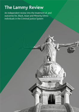 The Lammy Review an Independent Review Into the Treatment Of, and Outcomes For, Black, Asian and Minority Ethnic Individuals in the Criminal Justice System