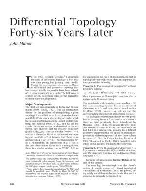 Differential Topology Forty-Six Years Later