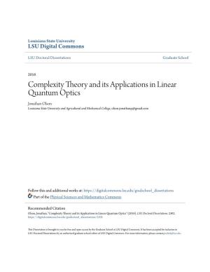 Complexity Theory and Its Applications in Linear Quantum