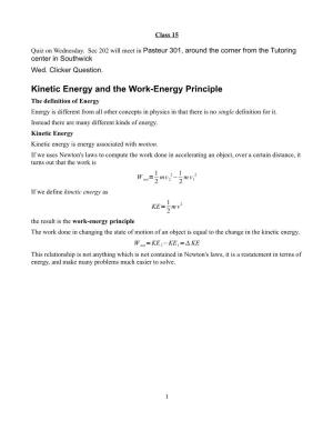 Kinetic Energy and the Work-Energy Principle